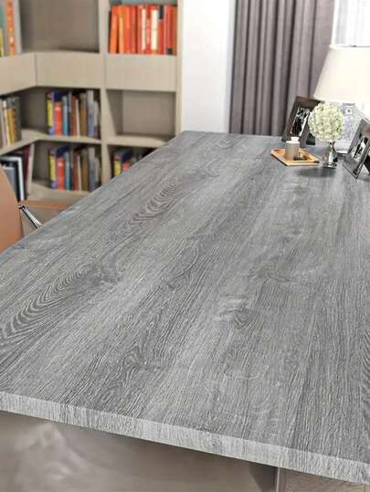 灰色木纹自粘乙烯基壁纸，浅橡木贴面剥离粘贴墙面覆盖物，防水，适用于家具、书桌、办公室和商店装饰，砖石风格，随机匹配图案