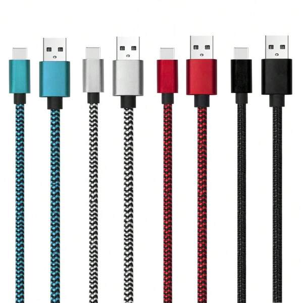 5V 3A USB Type C Cable, Super Long & Durable, Nylon Braided For Data Transfer & Charging, Compatible With Any Type C Device Compatible With IPhone 16, 16 Pro Max, 15, 15 Plus, 15 Pro, 15 Pro Max,Compatible With Redmi, Compatible With OnePlus Charger