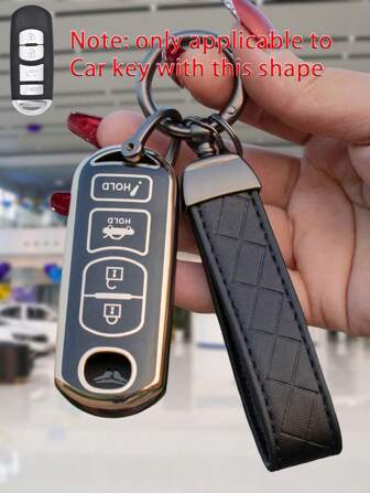 「2-delat set」TPU mjukt skyddsfodral för bilnyckel + Nyckelring Skruvmejsel, tillämplig för olika affärsscenarier, Universal Anti-Drop-nyckelfodral lämplig för smarta bilnycklar med 4 knappar