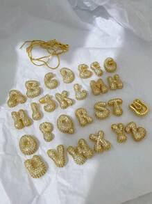 1pc A-Z Cute & Chic Cubic Zirconia Studded Letter Colar