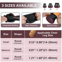 12/24PCS Round Chair Leg Floor Protectors, Thickened Felt Bottom, Anti Slip Reusable Chair Leg Covers,Furniture Sliders, Scratch Free, Noise Free, Suitable For Various Furniture Legs And Flooring(Black)