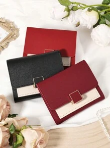 Burgundy Bag Charry Red Bag Wine Red Bag Coin Pocket Double Fold Women's Wallet Mini Women's Fashionable Wallet With Multiple Card Slots And ID Card Window Very Suitable For Outdoor Travel And Returning To School For Women Wallet Mini Wallet Purse Wallet Small Wallet