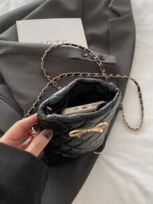 Mini Fashion Solid Color Quilted Small Bag With Diamond Grid Bow Hardware Decoration Chain Crossbody Bag, Suitable For Shopping, Wallet, Shopping, Young Women, College Students, Newcomers, And White Collars. They Are Very Suitable For Offices, Universities, Work, Business, Commuting, Outdoor Activities, Travel, And Outings