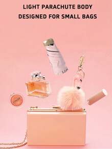 1 件女士防紫外线雨伞，可折叠口袋大小遮阳伞 UPF50+，适合晴天和雨天夏季凉爽、海滩、旅行