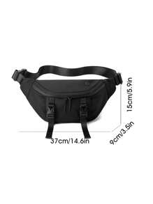 This Is A Waist Bag Made Of Nylon Fabric, With A Large Capacity, Multiple Compartments And Pockets, And Adjustable Shoulder Straps For Easy Travel. Purse Belt Fanny Pack Side Bags For Men - Black - View 7