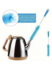 5pcs/Set Deluxe Bottle Cleaning Brush Set - Long Handle 5-In-1 Multi-Purpose Cleaner For Narrow Neck Bottles, Sport Bottles, Coffee Mugs, Tumblers, Flasks, And More - Easy To Use, Effective, And Space-Saving Design.