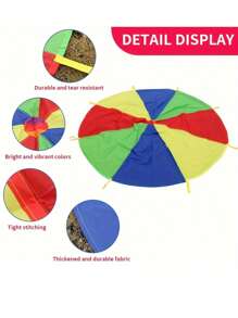 1pc Rainbow Parachute, Outdoor Sensory Training Tool, Toy For Kids, Gymnastics Rainbow Parachute