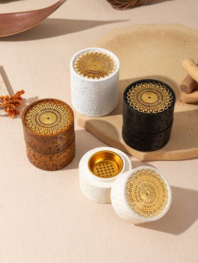 1pc Resin Round Incense Burner, Minimalist & Modern Style, Suitable For Aromatic Incense, Home Decor, Room Decoration, Party & Holiday Decoration Gifts Birthday Graduation