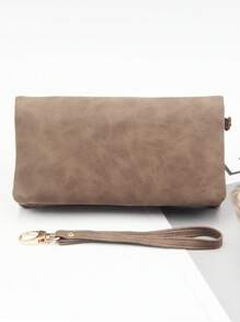 Sac à main marron à double fermeture éclair, portefeuille long premium portable, PU vintage et usé, grande capacité, portefeuille pliant multifonctionnel pour femme, pochette pratique pour femme au quotidien, porte-cartes bancaires et porte-téléphone casual et portable pour femme - Tabac - Voir 4