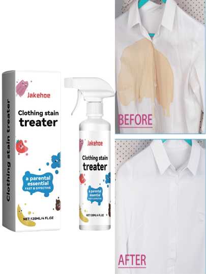 jakehoe 120ml Stain Remover Spray - Effectively Removes Stains, Grease, And Sweat, Gentle Cleaning, Fragrant And Softening, Won't Damage Fabric Fibers, Powerful Cleaner, Cleaning Tool