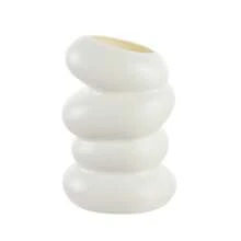 1pc Plastic Flower Vase, White Ceramic Look Flower Vase, Nordic White Plastic Vase Unbreakable Vase For Tulips Flower Arrangement Home Decor Table, Shelf Bookshelf, Mantel, Entryway And Centerpieces Decoration