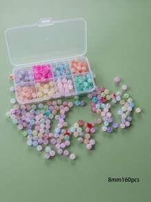 160pcs/400pcs/300pcs/8mm/840pcs6mm Gradient Multicolor Glass Round Beads For Bracelets, Necklaces, Earrings, Jewelry, Jewelry Making, Beads, Crystal Beads, DIY Crafts, Crystal Sets, Healing Chakra Beads, Suitable For Holiday Decoration, Wedding Decoration, Valentine's Gifts. Accessories Include Two Elastic Wires, 1 Scissors, And 60 Beads