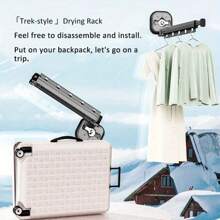 Space-Saving Collapsible Drying Rack With Suction Cups - No Drilling Required, Invisible Design For Balconies And Travel - black - View 8