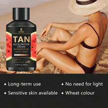 椰子油防晒身体乳液含芦荟、巧克力、紧致肌肤、夏季、海滩、阳光、外出、面部和身体晒黑霜，男女皆宜-200ml / 100ml - 彩色 - 查看 5