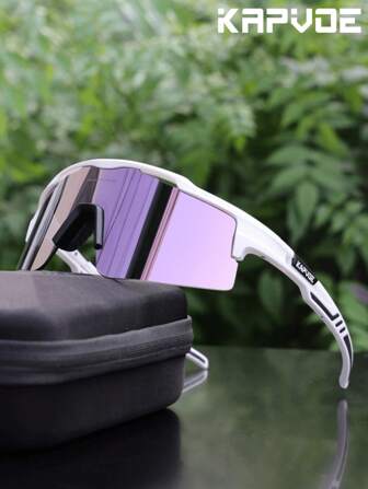  Kapvoe Half-Frame Fashion Sports Glasses, Suitable For Outdoor, Travel, Driving, Daily Life. Windproof Sports Goggles, Suitable For Hiking, Running, Driving, Cycling, Fishing. Sports Style For Beach, Unisex