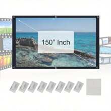 Projector Screen 150 Inch, Foldable Projector Screen, Pull Down Projector Screen,16:9 HD 4K Screen For School Home Theatre Cinema Office - Variant1 - View 4