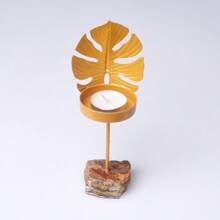 1pc Natural Crystal Gemstone Candle Holder, Aroma Diffuser, Decorative Piece - Multicolor - View 6