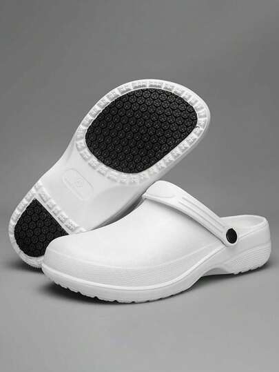 Men's Non-Slip Kitchen Shoes, Slip-On Soft Sole Work Shoes With Closed Toe, Oil-Resistant For Hospital/Medical Use,Summer