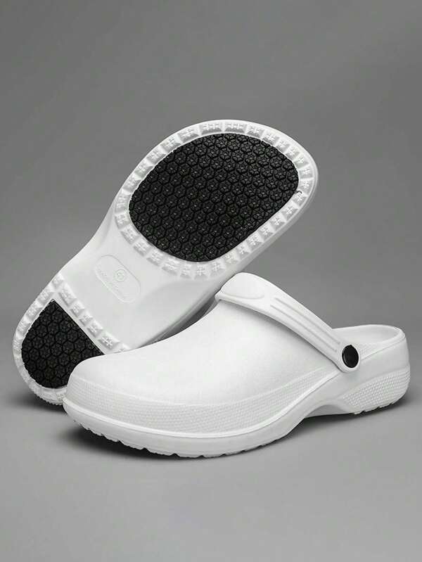Chaussures de cuisine antidérapantes pour hommes, chaussures de travail à enfiler avec semelle souple et bout fermé, résistantes aux huiles pour utilisation à l'hôpital/médical, été