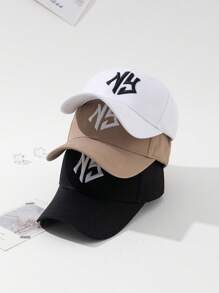 3 piezas Gorra de béisbol con bordado de estilo callejero de moda, ideal para primavera/verano, protección solar transpirable y atuendos diarios - Multicolor - Ver 2