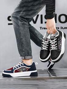 2025 春季新款男士休闲滑板鞋，时尚百搭厚底网眼鞋，适合青少年夏季休闲、户外运动、度假旅行、毕业礼物或生日礼服配饰 - 彩色 - 查看 10