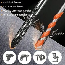 3-12mm Multifunctional Triangle Drill Bit Diamond Drill Set Ceramic Tile Concrete Brick Wood Glass Punching Hole Saw Metal Dril