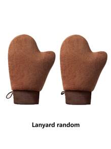1pc Reusable Body & Face Self-Tanning Mitt, Double-Sided Lotion Applicator, Washable - Brown - View 6