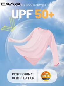 Cavva Women's Summer UPF50+ Quick-Dry Moisture-Wicking Long Sleeve Top 100% Polyester Lightweight Breathable Round Neck Fitted Fit Feminine Raglan Sleeve Casual Outdoor - Pink - View 6