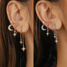 3-6个水钻耳夹，独特设计，高端大气，适合学生和女性佩戴，无需耳洞，日常佩戴。 - 三件式耳飾套裝 - 查看 12