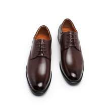 Rochie cu șireturi cu vârf ascuțit pentru bărbați, pantofi ocazionali, piele netedă, oxford formali simpli, de culoare solidă, potriviti pentru toate anotimpurile