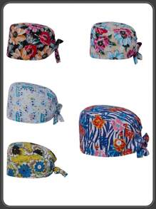 Working Cap Scrub Caps For Women, Nurse Hat Women Ponytail, Scrub Hats With Sweatband Buttons Adjustable Nurse Caps,Adjustable Working Caps With Button & Sweatband, Women Ponytail Pouch Hats - Multicolor - View 3