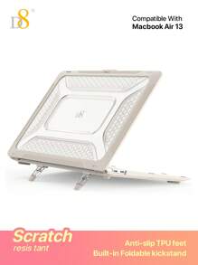 2 chiếc Vỏ máy tính xách tay trong suốt Tương thích với Macbook Air - Màu be - Xem 3