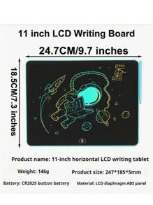 1 pieza Tableta de escritura LCD de 11 pulgadas en color blanco, tableta de pintura digital LCD a color, tableta de escritura LCD, tableta de pintura | para viajar/cocina Bloc de notas, regalos de Navidad/vuelta al colegio/cumpleaños