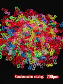 200/600 piezas Clips en forma de S de goma, conectores de clip de plástico repuestos para hacer pulseras de goma de telar DIY, kit de accesorios