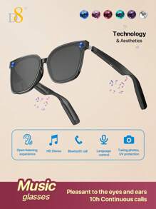 D8 handgefertigte Diamant-Smart-Brille mit Knochenleitung (Musik & Anrufe) für intelligente Geräte, für Damen und Herren, zum Anschließen an Handy & Tablets, zum Radfahren, Spielen, Musikhören oder Handyieren, um mit der Außenwelt in Kontakt zu bleiben.