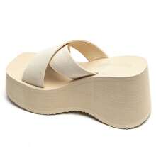 Sandali à plateforme croisée – Comfort e stile per un look senza precedenti - Beige - Visualizzare 4