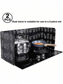1/2 Pcs Heat Resistant Kitchen Anti-Oil Splash Guard, For Cooking And Frying, Kitchen Cookware Accessories, DIY Kitchen Upgrade Stickers & Baffles, Home Decor Kitchen Accessories, Halloween & Christmas Decor, Cozy Fall& Winter Styles