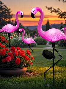 1/3 Stücke Solar Flamingo Leuchte, wasserdichte Solar-Gartenbeleuchtung für Außenbereich, rosa Flamingo Gartendekoration, Geburtstagsgeschenk, Weihnachtsgeschenk, Geschenk für das neue Zuhause, für Hof, Rasen, Gehweg, Pfad