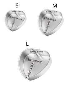 1入組鋁製心形蛋糕盤 DIY 不粘烤盤帶可拆卸底部蛋糕甜點烘焙模具適合生日週年紀念派對 - 銀色 - 查看 13