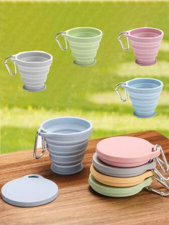 1pc Collapsible Water Cup Portable Mother And Baby Silicone High Temperature Resistant Cup Extendable Compression Mini Travel Cup