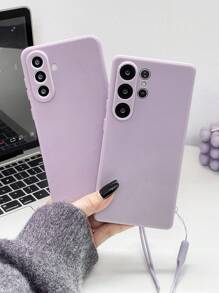 1 件时尚直边磨砂手机壳带腕带，适用于三星系列 Galaxy A06/A16/A26/A35/A53/A54/A55/S23/S24/S25 - 彩色 - 查看 2