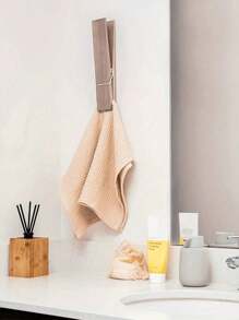 1 Stück riesige Wäscheklammer Handtuchhalter fürs Badezimmer, extra große Holzklammer Handtuchhalter Set, für Badezimmer, Landhausstil Wanddekoration Handtuchhalter, Multifunktions Heim Wäsche Deko, Handtuchhalter oder Haken, Badezimmer Zubehör Wanddekoration - Verschiedenfarbig - Übersicht 2