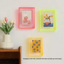 5/6/7/8 Inch Colorful Acrylic Photo Frame Box Diy Poster Mounting Display Stand Table Ornaments Creative Picture Message Board Holder Gifts Birthday Graduation