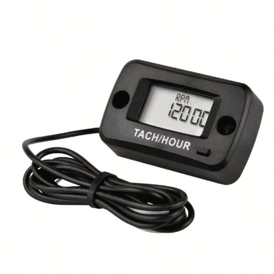 Runleader RL-HM019R Waterproof Digital Self-Powered Maintenance Tachometer Timer For Air Filter Cleaning, Oil Change And General Servicing - Black - View 1
