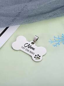 Cutstomiszed Stainless Steel Durable Pet Tags - Engraved Personalized Dog Tags, Cat Tags ,Bone Shaped Pet Tags, Available In Multiple Colors,Including Color, Silver, Gold , Rose Gold, Blue, Black,DIY Pet Tags With Phone Numbers And Names,Pet Collar Tags, For Small Large Dogs Cats