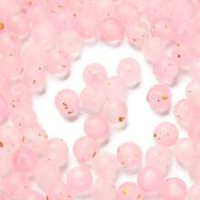 About 50pcs Frosted Gradient Acrylic Beads With Gold Foil, 8x7.5mm, DIY Jewelry Making, Suitable For Earrings, Bracelets, Necklaces