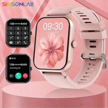 SIMSONLAB Reloj inteligente 2025 mejorado para mujeres y hombres, compatible con llamadas inalámbricas (respuesta/realización de llamadas), alerta de información, recordatorio del período menstrual, smartwatch impermeable IP68 con rastreador de fitness, podómetro, compatible con iOS/Android/ regalo de cumpleaños - Multicolor - Ver 3