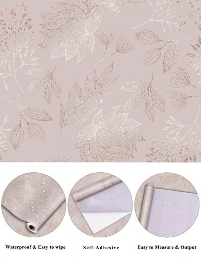 Roll/45CM 100CM Line Bloemen Groen Plant Wallpaper European Retro Home ation, Kitchen Cabinets, Tables, Chairs, Room Backgrounds, Renovation DIY Waterproof Stain Resistant, Easy To Clean Self Adhesive Peel Off Wand Stickers Art Bedroom Living Paper ations Office Items Bathroom ation Stuff Ho Wallpapers view 6