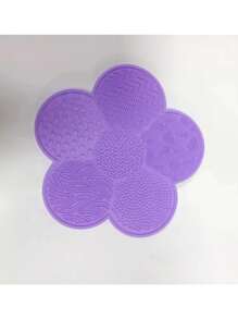 1 szt. Silikonowa podkładka matowa z wzorem kwiatu jabłka z przyssawką, silikonowa podkładka matowa narzędzie kosmetyczne, mata do czyszczenia pędzli do makijażu