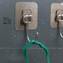 5/10 pezzi Ganci da parete adesivi Pridola - Trasparenti, riutilizzabili, senza fori - Forte adesione, impermeabili e resistenti all'olio per bagno, cucina, ufficio - Uso multifunzionale per asciugamani, utensili, attrezzi, forniture scolastiche, ritorno a scuola